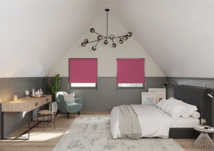Trinity (Blackout), Fuschia - Motorised Roller Blind - Image 5